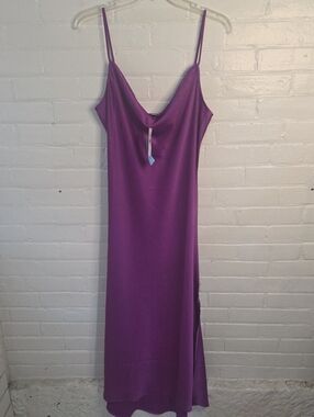LOFT Purple Slip Midi Dress